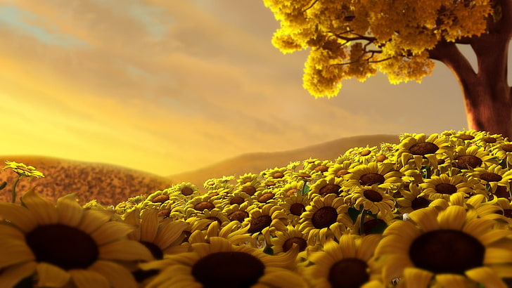 Sunflower Painting Wallpaper Sunflower | Загрузка изображений