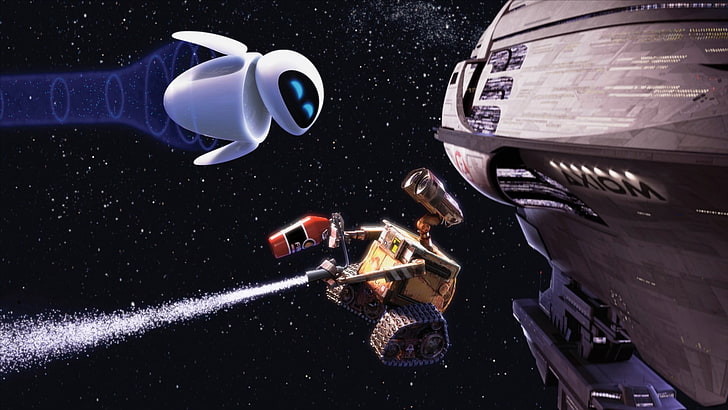 WALL·E, Pixar Animation Studios, movies, science fiction, stars, HD wallpaper