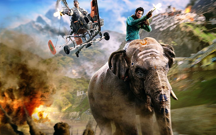 Far Cry 4, PS4 games, elephant, HD wallpaper