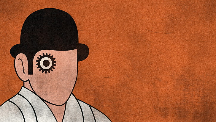 brown and black area rug, A Clockwork Orange, movies, one person, HD wallpaper