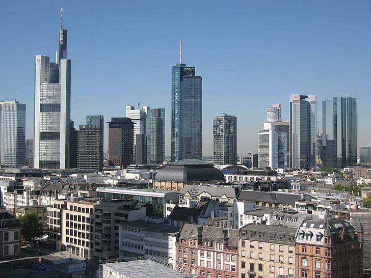 frankfurt, germany, panorama, skyscrapers, HD wallpaper