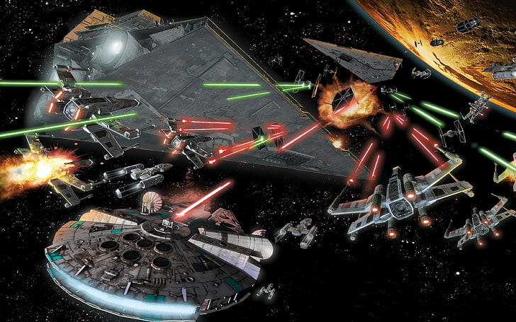 Star Wars Space Battle In Space Space Combat Aircraft Laser Shots Adventure Film Video Games