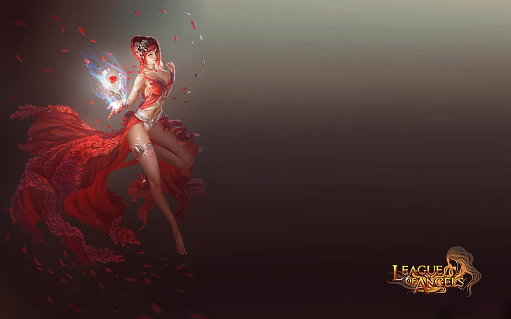 League Of Angels Characters Amora Girl Angel Warrior Fantasy Online Games Hd Desktop Backgrounds 3840×2400