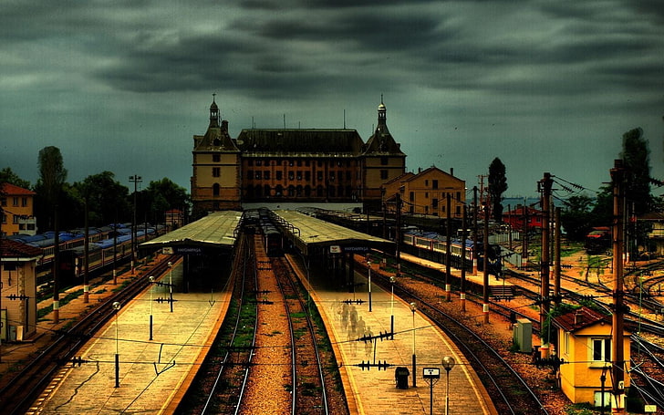 two train station, Istanbul, Turkey, architecture, railway, haydarpasa train station, HD wallpaper