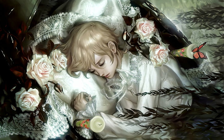 HD wallpaper: Anime, Original, Boy, Rose, Sleeping, childhood, real people  | Wallpaper Flare
