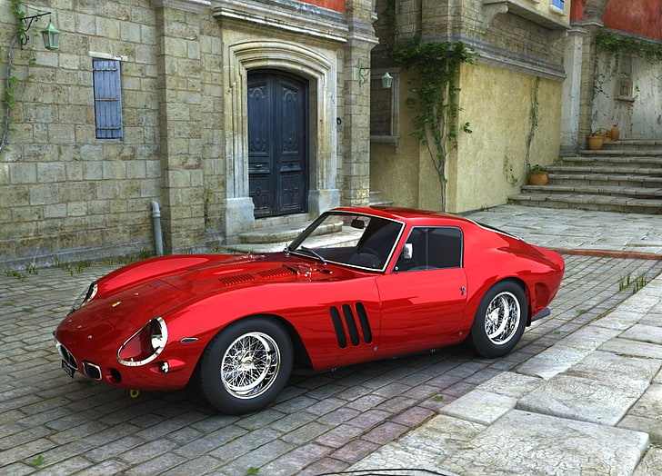 red Porsche coupe, car, Ferrari, Ferrari 250 GTO, classic car