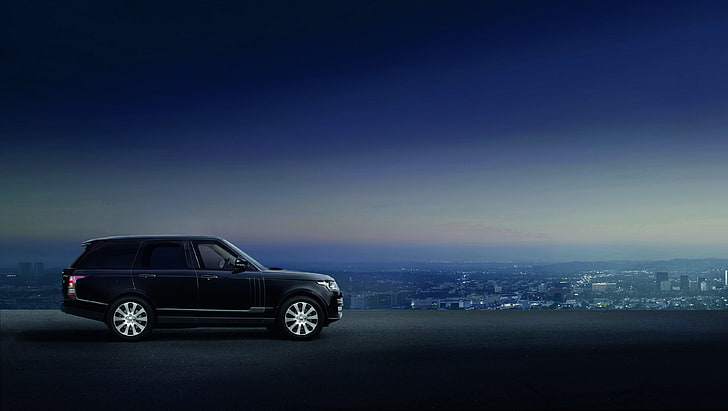 black SUV, car, Range Rover Sentinel, mode of transportation, HD wallpaper