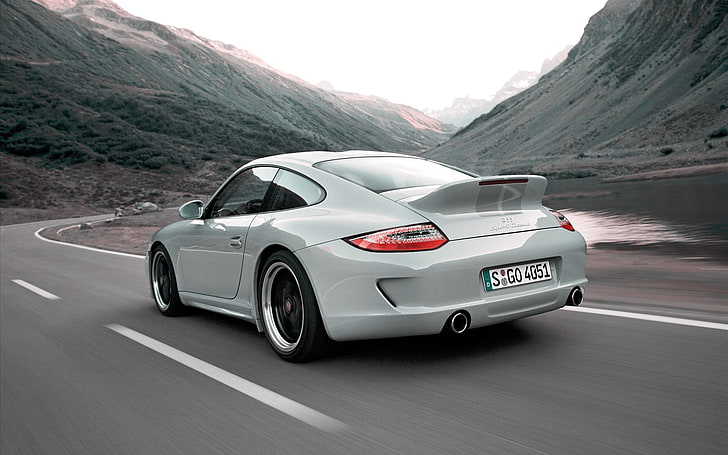 gray coupe, car, sports car, white, Porsche, 911 Sport Classic, HD wallpaper