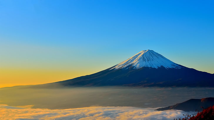 Mt Fuji, landscape, Mount Fuji, Japan, mist, mountain, scenics - nature, HD wallpaper