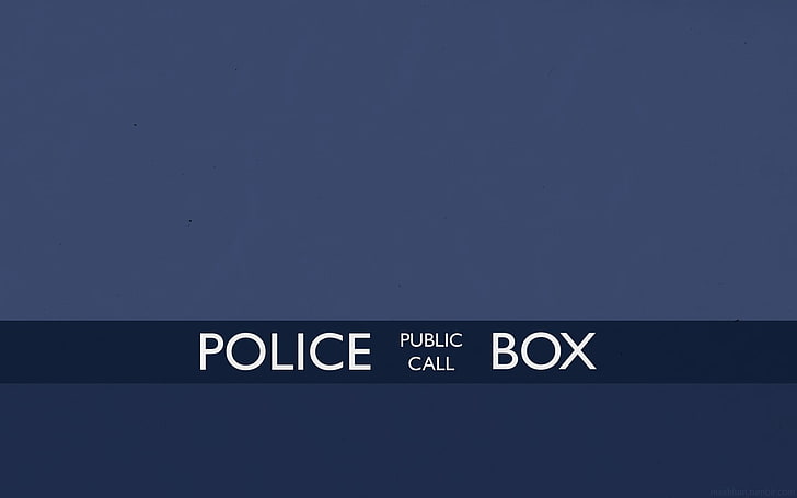 police public call box text on black background, Doctor Who, TARDIS