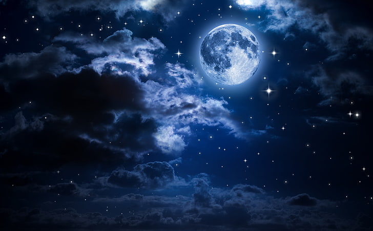 HD wallpaper: Beautiful Moon in the Sky, blue moon digital wallpaper, Space  | Wallpaper Flare