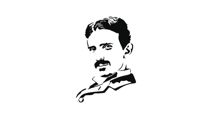Nikola Tesla, scientists, men, minimalism, HD wallpaper