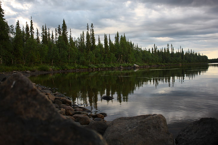 body of water, landscape, Karelia, beauty in nature, sky, reflection, HD wallpaper