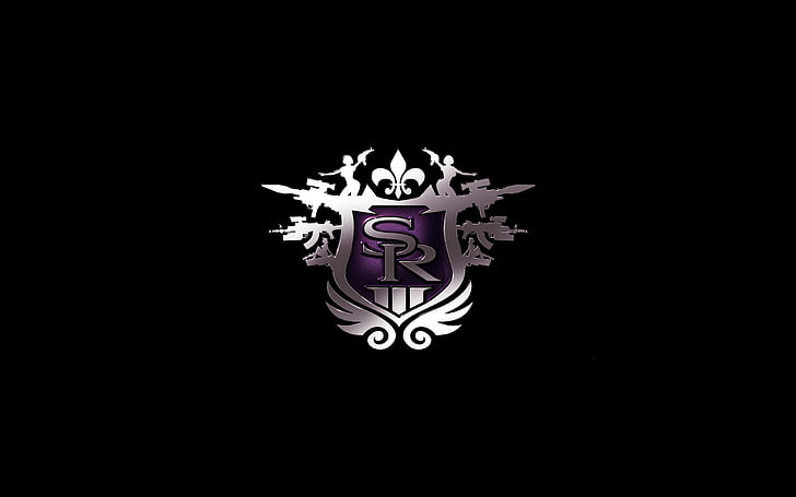 gray logo, purple, the, thq, saints, saints row, third, vector, HD wallpaper