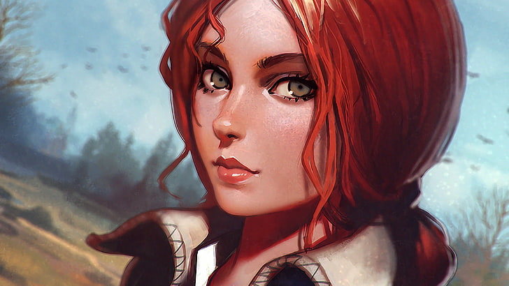 red haired female cartoon character, Ilya Kuvshinov, drawing, HD wallpaper