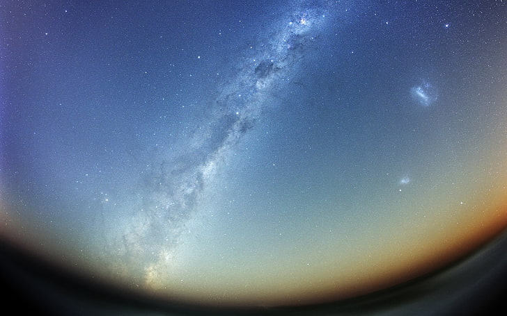 fish eye lens photography of milky way and stars, space, sky