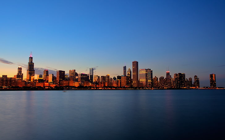 city buildings, cityscape, skyscraper, Chicago, USA, architecture, HD wallpaper