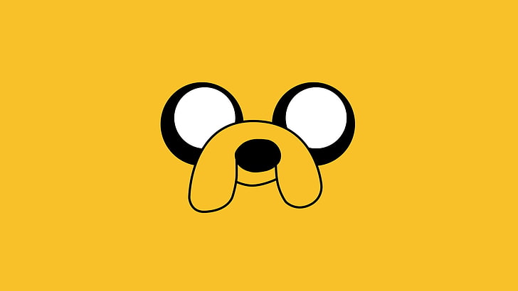 Jake the Dog from Adventure Time illustration, minimalism, yellow