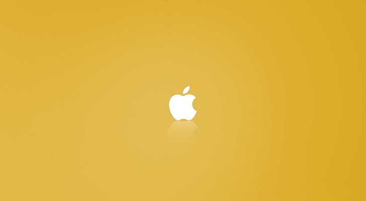 Apple MAC OS X Yellow, Apple logo, Computers, copy space, nature