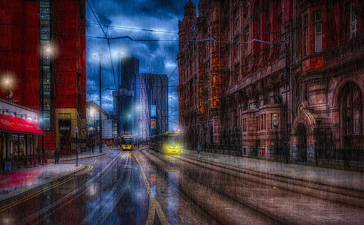 England, Manchester city centre, Ringway, HD wallpaper