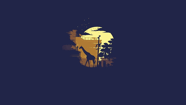 giraffe vector, minimalism, girl, The Last of Us, Naughty Dog, HD wallpaper