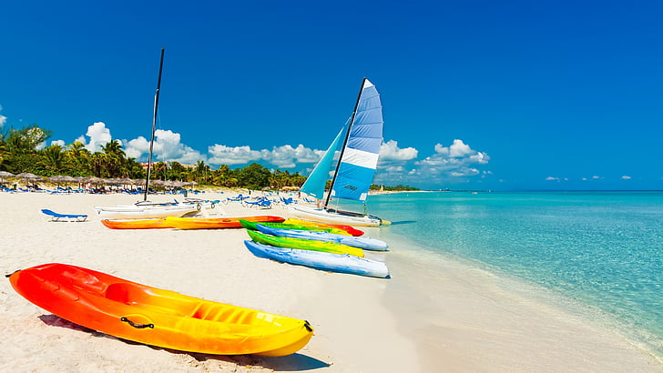 shore, cuba, varadero, holiday, caribbean, coast, ocean, boat, HD wallpaper