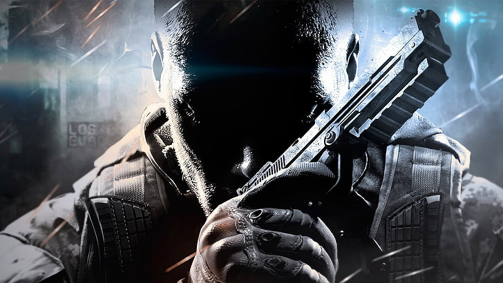man holding pistol digital wallpaper, video games, PC gaming