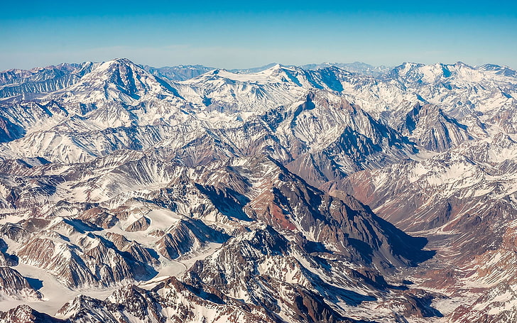 aerial photo of mountains, landscape, nature, scenics - nature, HD wallpaper