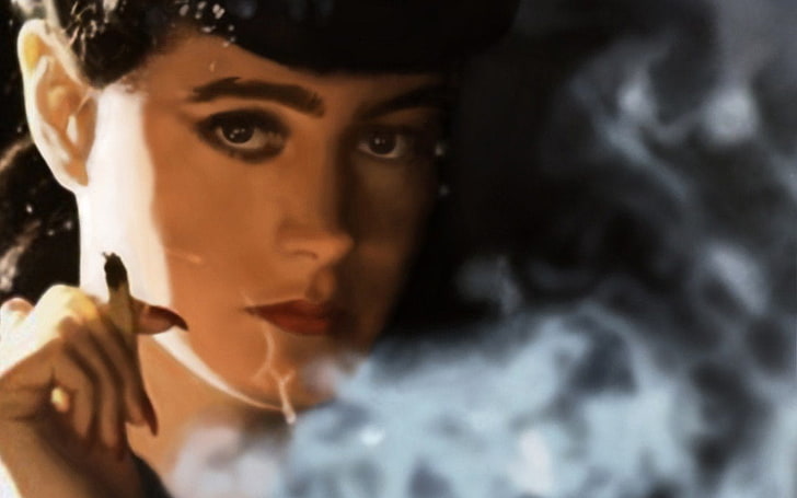 white cigarette stick, Movie, Blade Runner, portrait, headshot