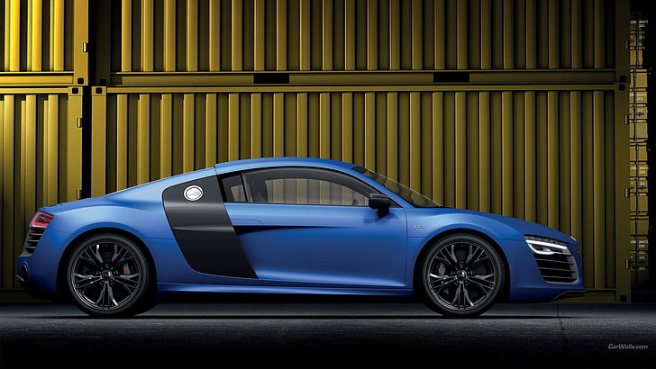 blue and black car bed frame, Audi R8, motor vehicle, mode of transportation, HD wallpaper