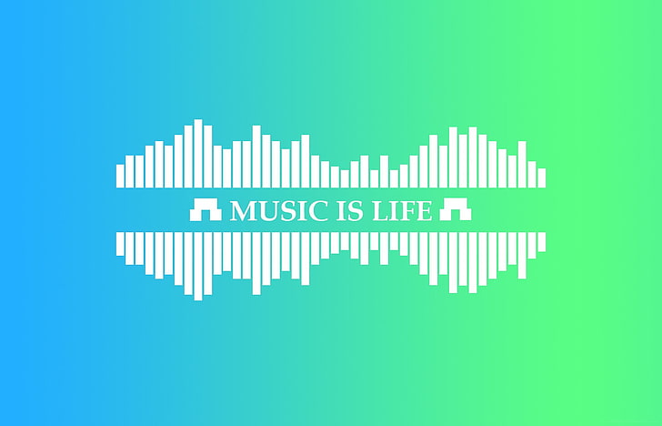 Music is Life logo, bars, gradient, simple, colorful, abstract, HD wallpaper