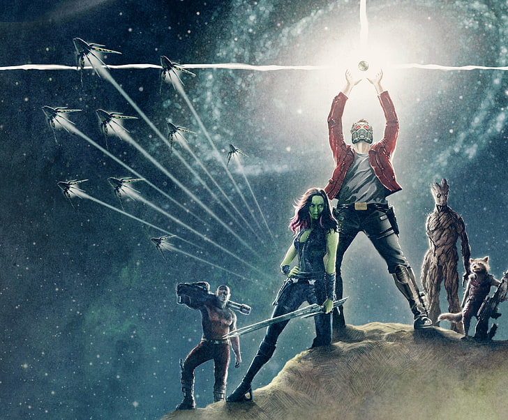HD wallpaper: Guardians of the Galaxy wallpaper, fan art, Rocket, Star-Lord  | Wallpaper Flare