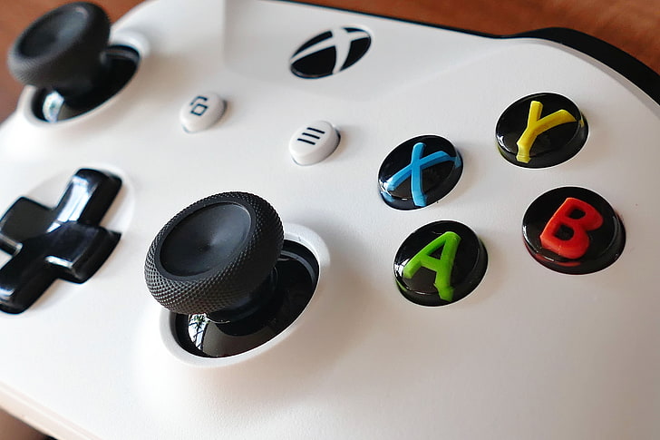 white Microsoft Xbox 360 game console, joystick, equipment, technology
