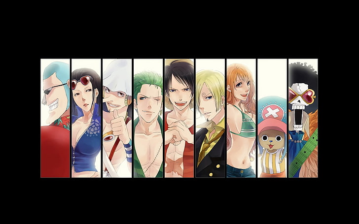 Luffy, Zoro, Lie Busanji, Nami, Chopper, Robin, and Merry HD One