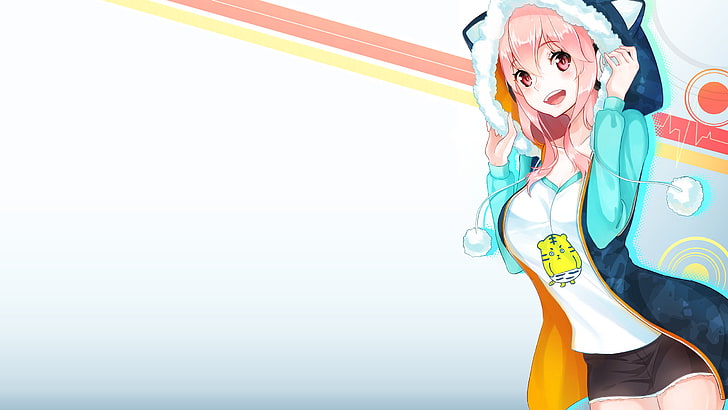 Super Sonico, anime, anime girls, pink hair, one person, women