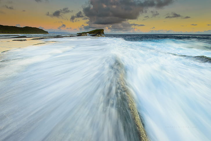 ocean wave during daytime, sea, beach, nature, sunset, water, HD wallpaper