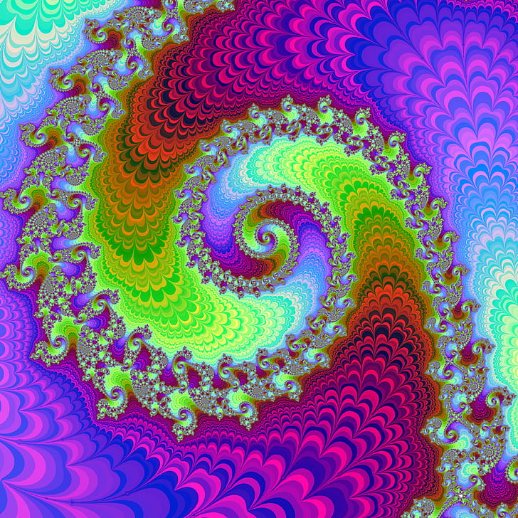 spiral, rotation, optical illusion, multicolored, HD wallpaper