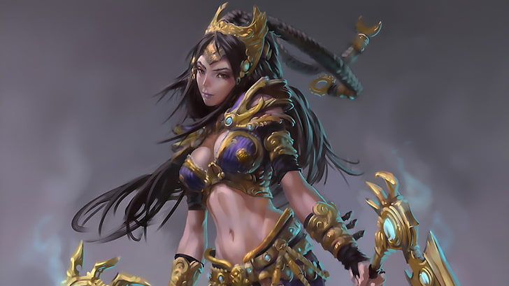 Fantasy Warrior Desktop Background, representation, sculpture