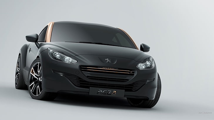 black Peugeot coupe, Peugeot RCZ, car, black cars, vehicle, motor vehicle, HD wallpaper