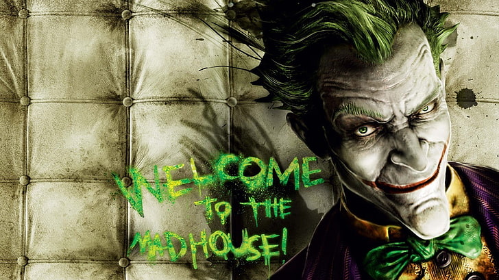DC The Joker welcome to the madhouse wallpaper, comics, headshot, HD wallpaper