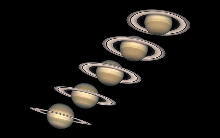 planet Saturn illustration, Solar System, space, black background