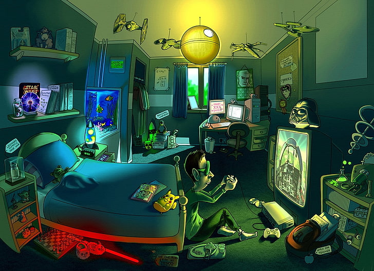 star wars video games pikachu beds geek xbox spock bedroom xbox 360 unfinished 1400x1017 wallpape Video Games XBox HD Art