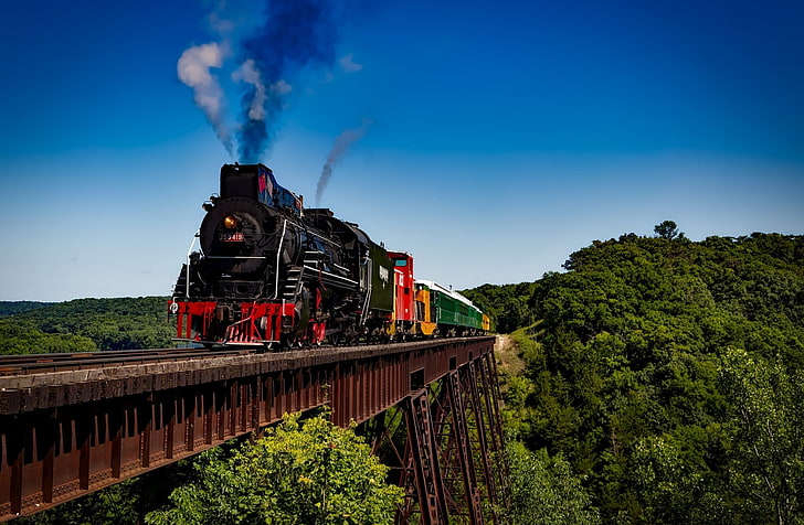 American Steam Locomotive, Motors, Trains, Travel, Nature, Landscape, HD wallpaper