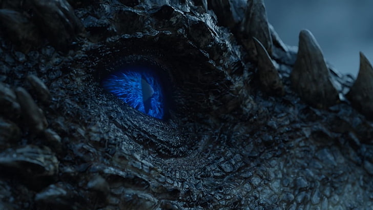 dragon face, Game of Thrones, Ice Dragon, blue, close-up, animals in the wild, HD wallpaper