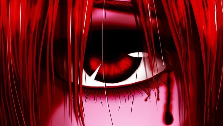 elfen lied red eyes lucy, human body part, close-up, sensory perception, HD wallpaper