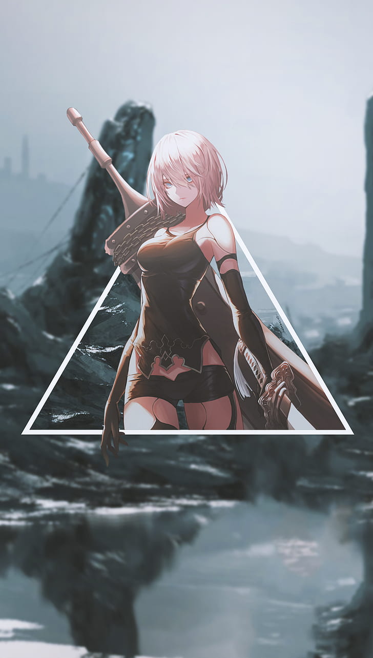 anime girls, picture-in-picture, A2, Nier: Automata