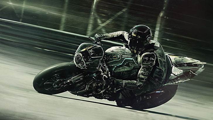 man ride on sport motorcycle digital wallpaper, vehicle, close-up