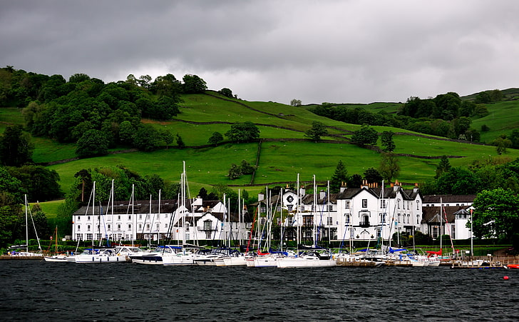Windermere, Lake District, Cumbria, England, assorted boat lot, HD wallpaper