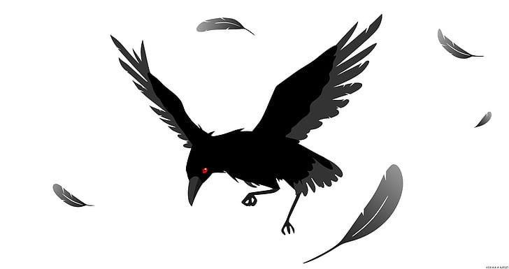 Animal, Artistic, Crow, Feather, Minimalist, Vector