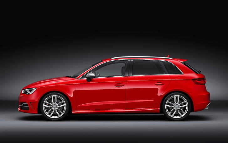 Audi RS3, Red Car, Side View